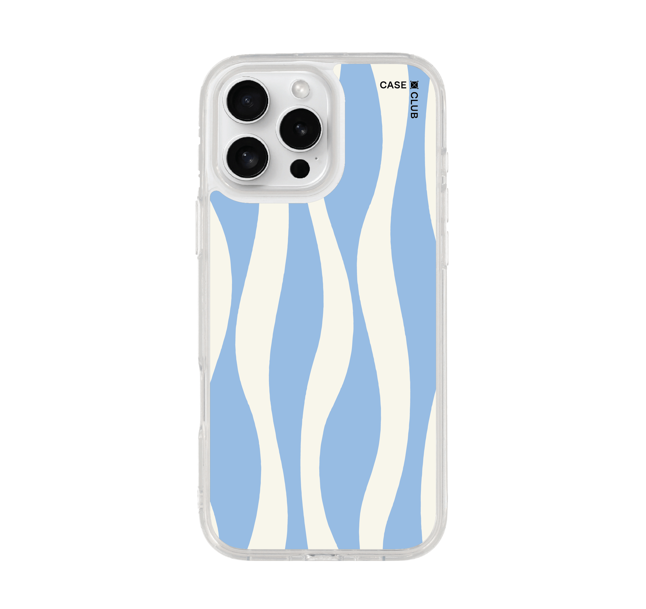 เคสใส iPhone 16 Pro Max MagSafe ลายคลื่นขาวน้ำเงิน