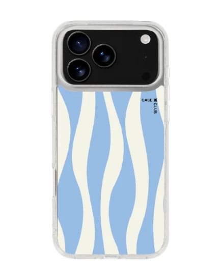 เคสใส iphone 17 pro max magsafe ลายคลื่นน้ำสีขาวน้ำเงิน