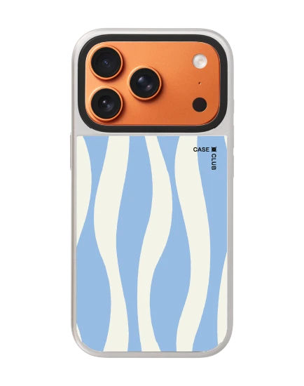 เคสกระจก iphone 17 pro magsafe ลายคลื่นน้ำสีขาวน้ำเงิน