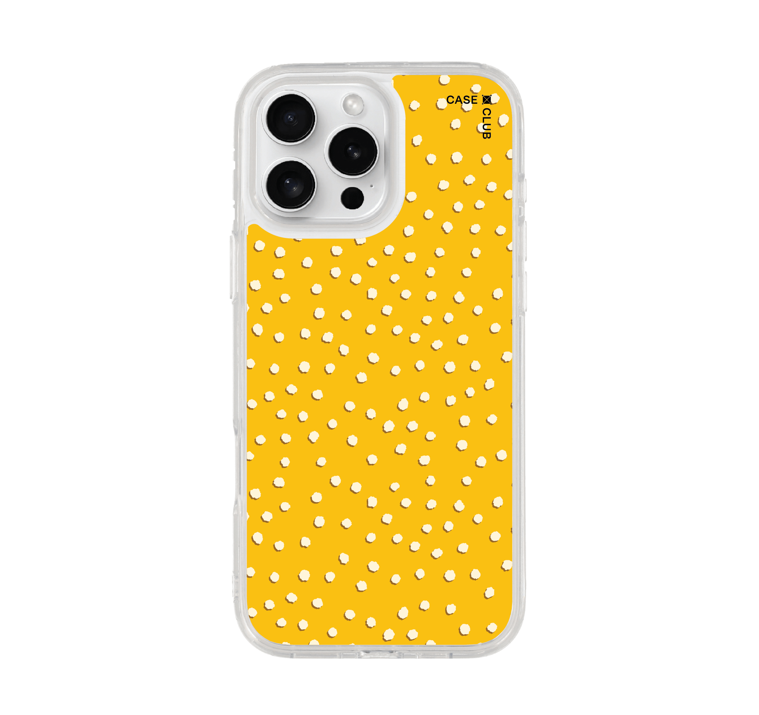เคสใส iPhone 16 Pro Max แปรงจุดขาวเหลือง