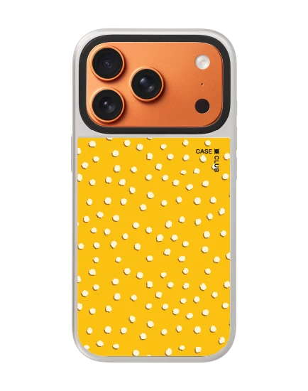 เคสกระจก iphone 17 pro magsafe ลาย dot จุดสีขาวเหลือง