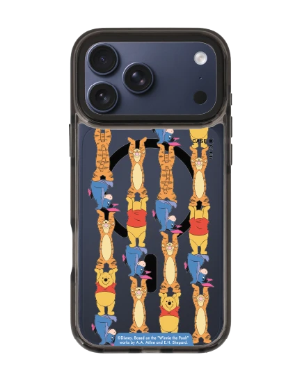 เคสใส iphone 17 pro max magsafe สีดำ winnie the pooh เพื่อนซี้เรียงตัว
