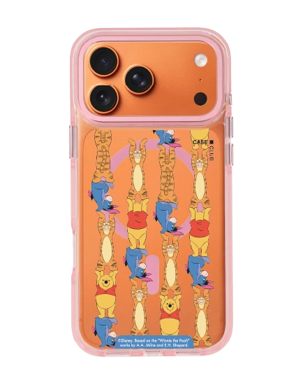 เคสใส iphone 17 pro max magsafe สีชมพู winnie the pooh เพื่อนซี้เรียงตัว