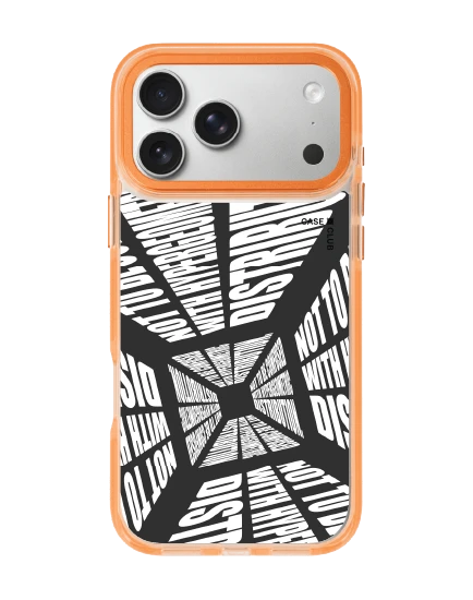 เคสใสสีส้ม iphone 17 pro max magsafe โลกที่บิดเบี้ยว