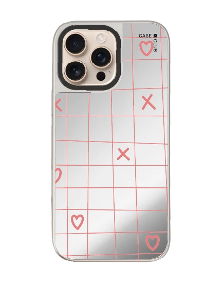 iphone 16 pro max mirror case magsafe xoxo love grid