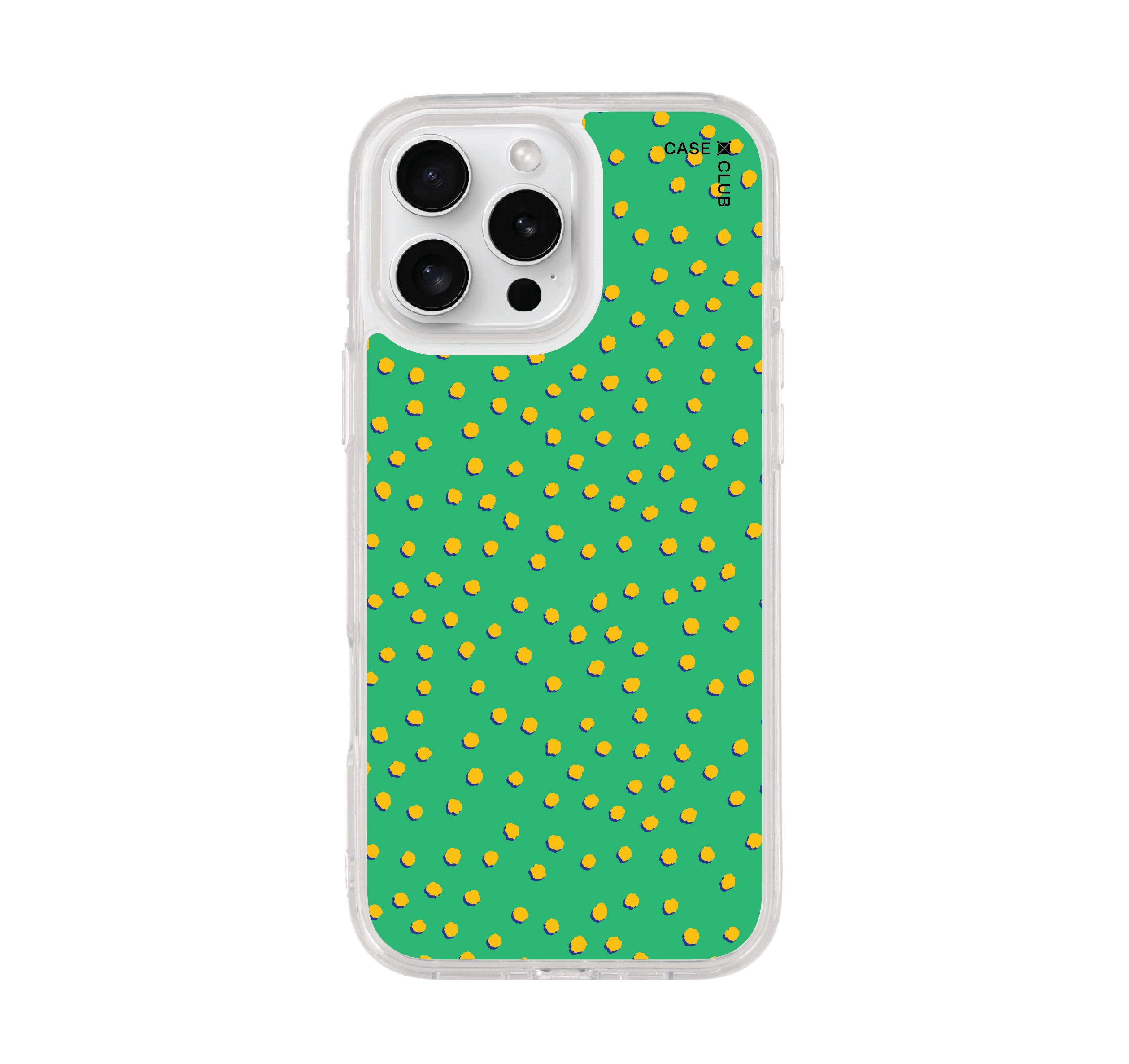 เคสใส iPhone 16 Pro Max แปรงจุดเหลืองเขียว