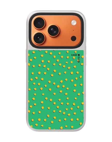 เคสกระจก iphone 17 pro magsafe ลาย dot จุดสีเหลืองเขียว