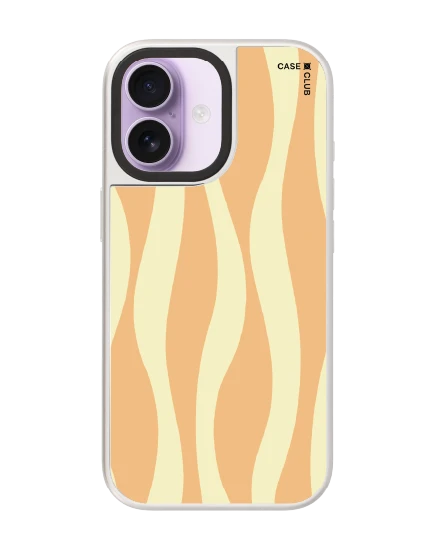 เคสกระจก iphone 17 magsafe ลายคลื่นน้ำสีเหลืองส้ม