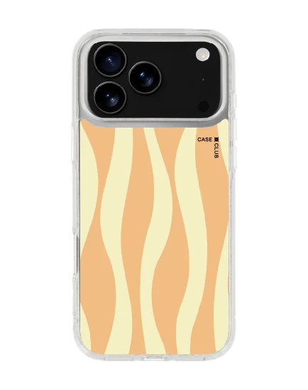 เคสใส iphone 17 pro max magsafe ลายคลื่นน้ำสีเหลืองส้ม