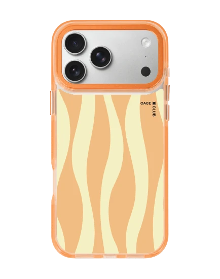 iphone 17 pro max clear orange magsafe yellow & orange wavy pattern