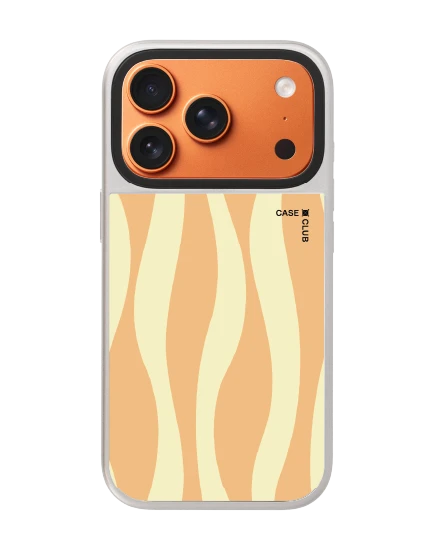 เคสกระจก iphone 17 pro magsafe ลายคลื่นน้ำสีเหลืองส้ม