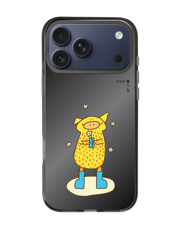 iphone 17 pro max black mirror magsafe yellow pig