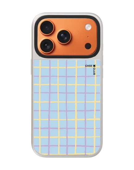 เคสกระจก iphone 17 pro magsafe กริด ตารางสีเหลืองม่วง