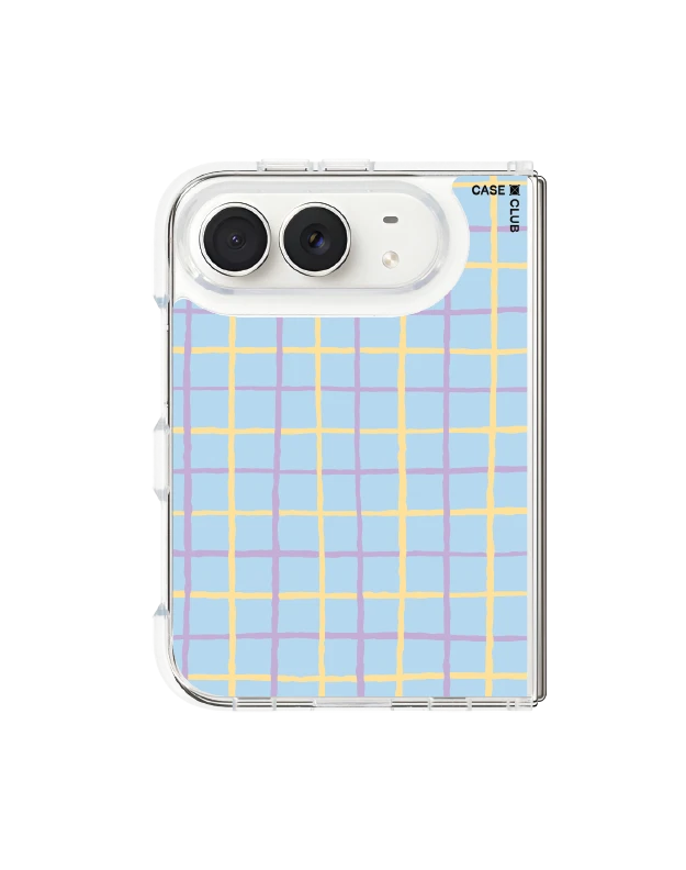 เคสใส iphone duo magsafe กริด ตารางสีเหลืองม่วง