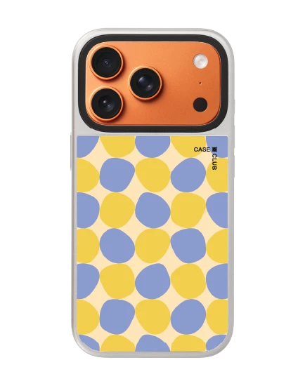 เคสกระจก iphone 17 pro magsafe ลาย dot จุดสีเหลืองน้ำเงิน