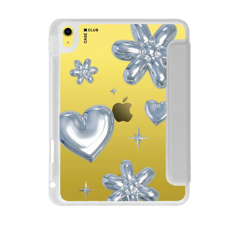 flower & heart metallic balloons