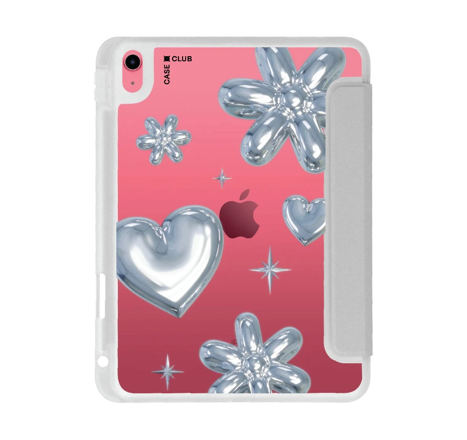 flower & heart metallic balloons