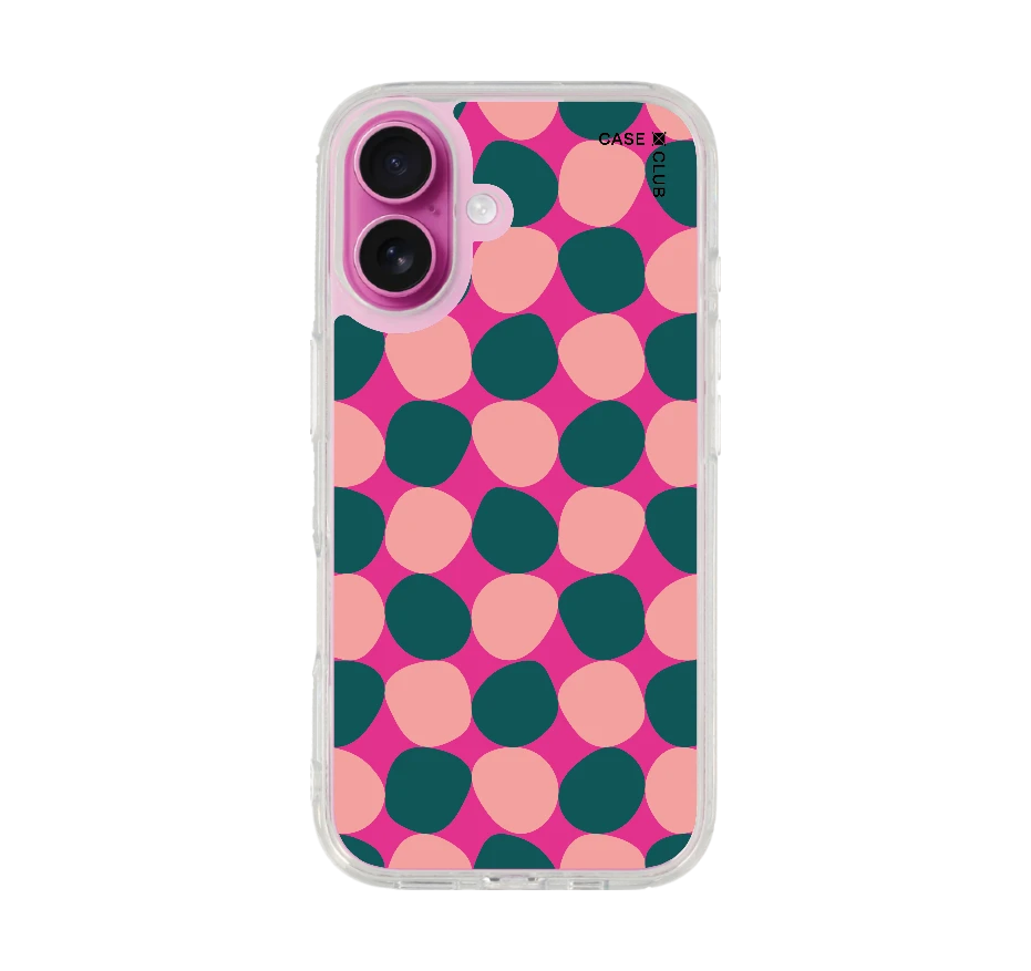 hot pink stack polka dots