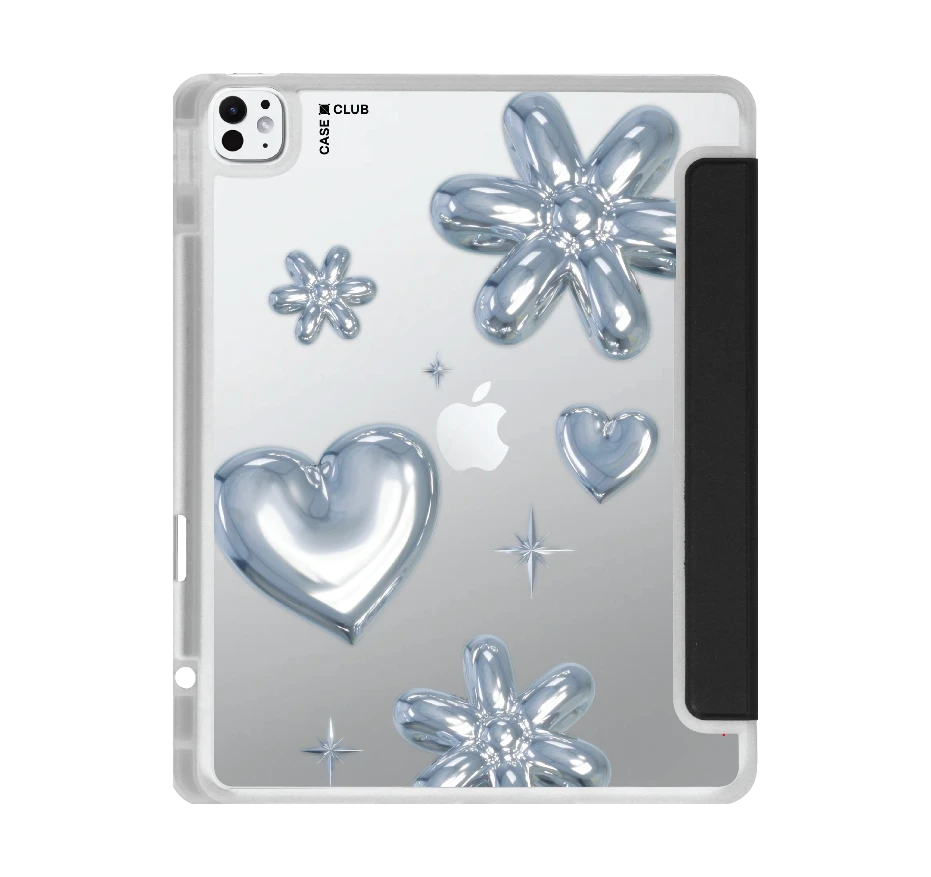 flower & heart metallic balloons