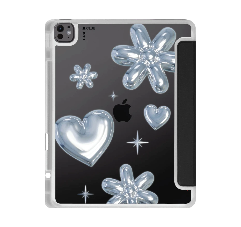 flower & heart metallic balloons