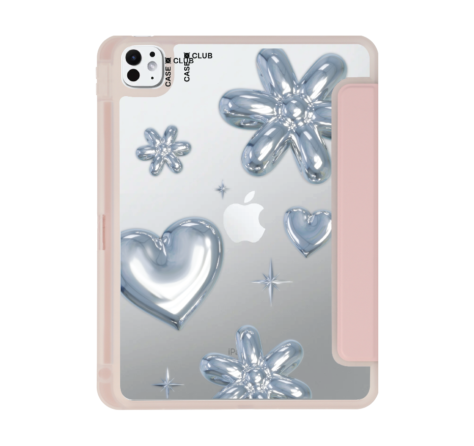flower & heart metallic balloons