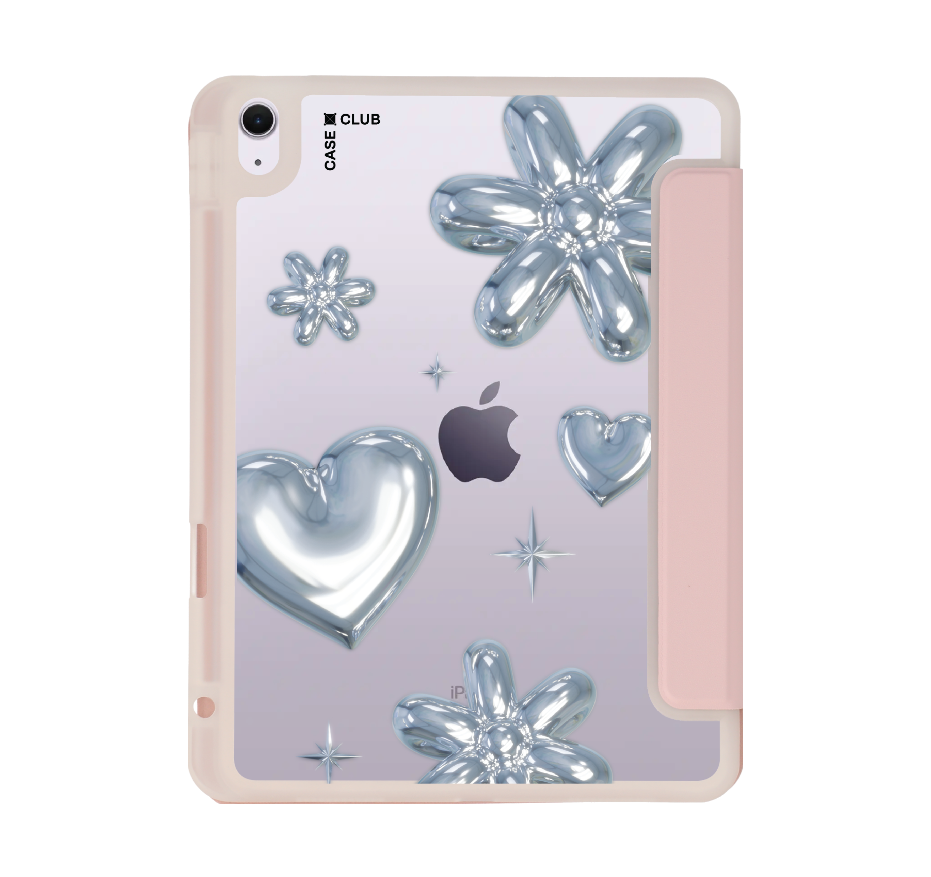 flower & heart metallic balloons