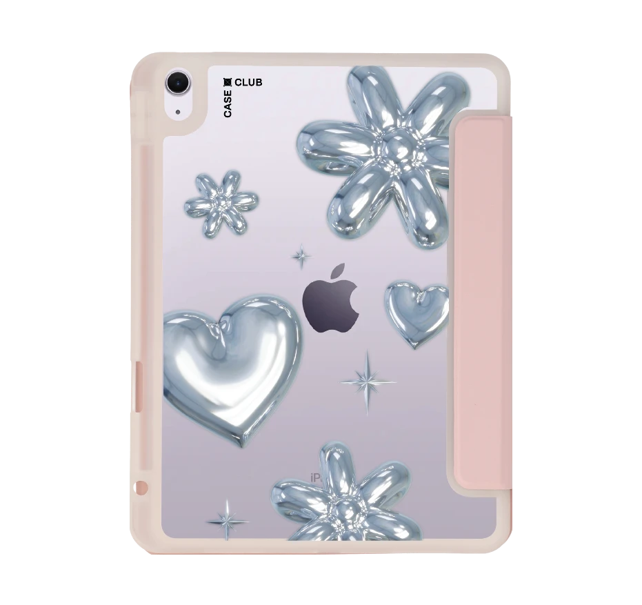 flower & heart metallic balloons