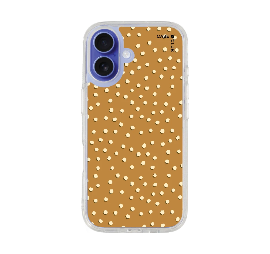 brown & white brush polka dots