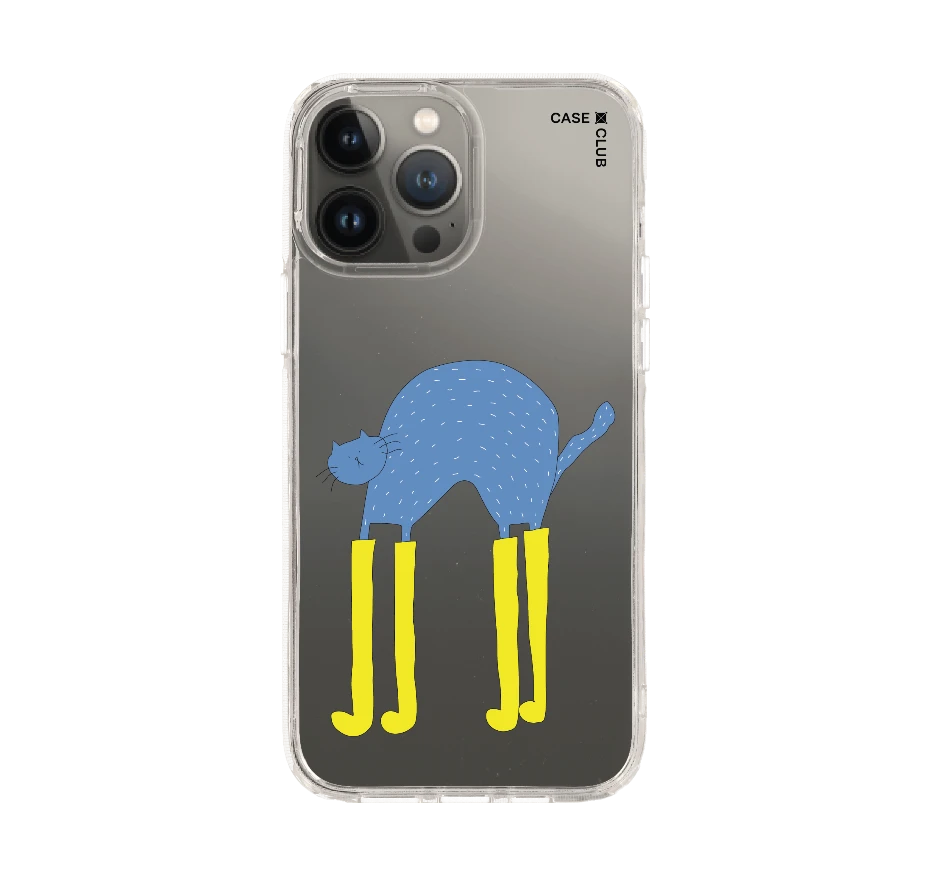 blue cat with yellow boots