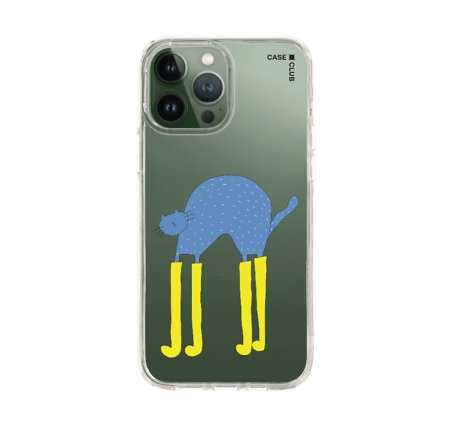 blue cat with yellow boots