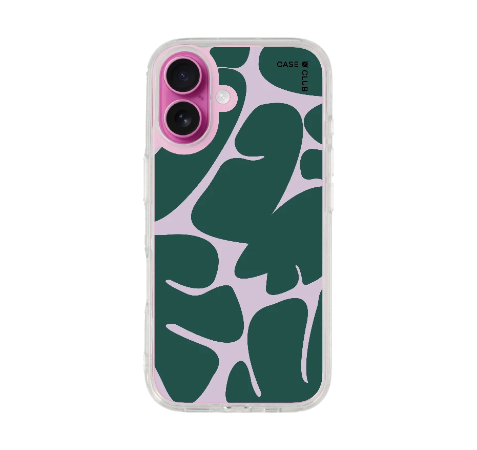 green & pink leaf pattern