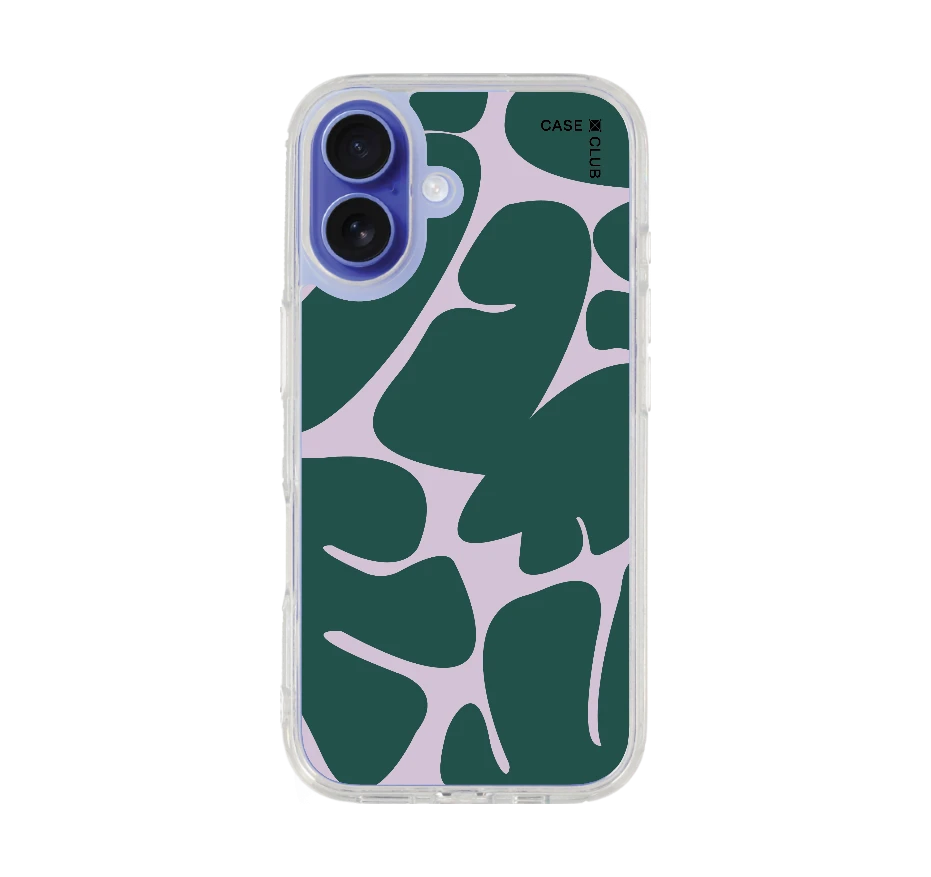 green & pink leaf pattern