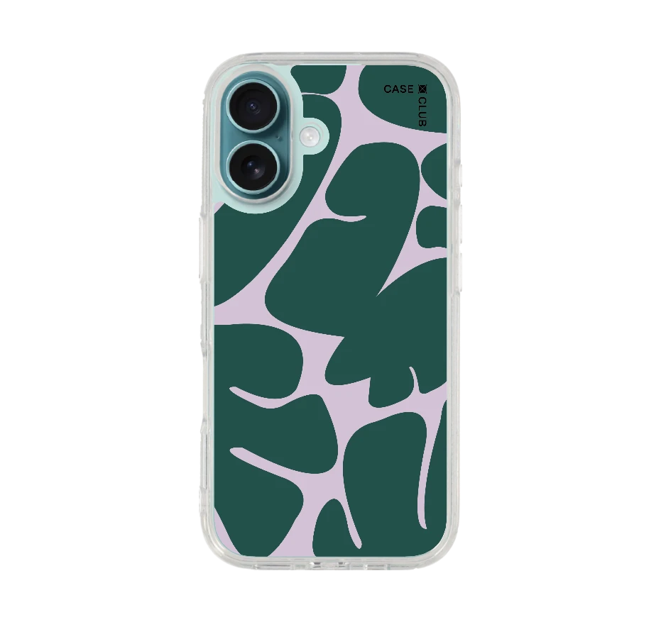 green & pink leaf pattern