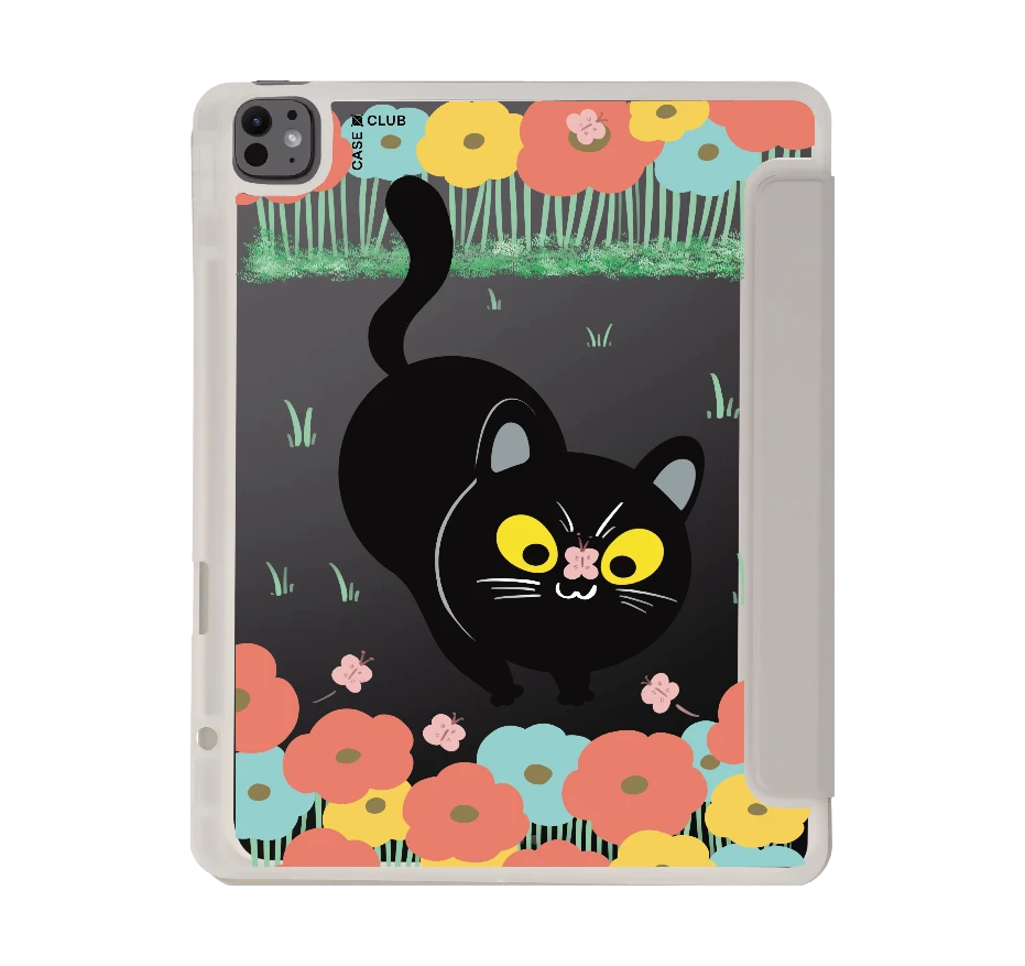 flower black cat