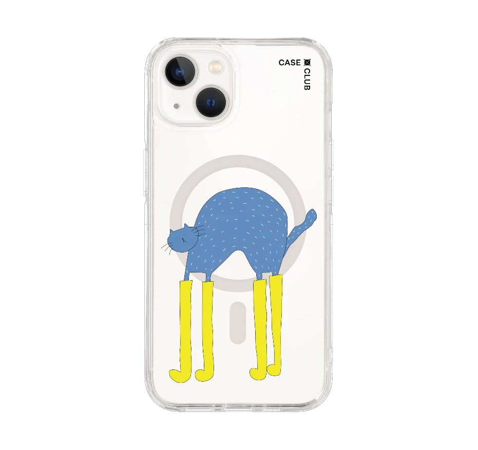 blue cat with yellow boots