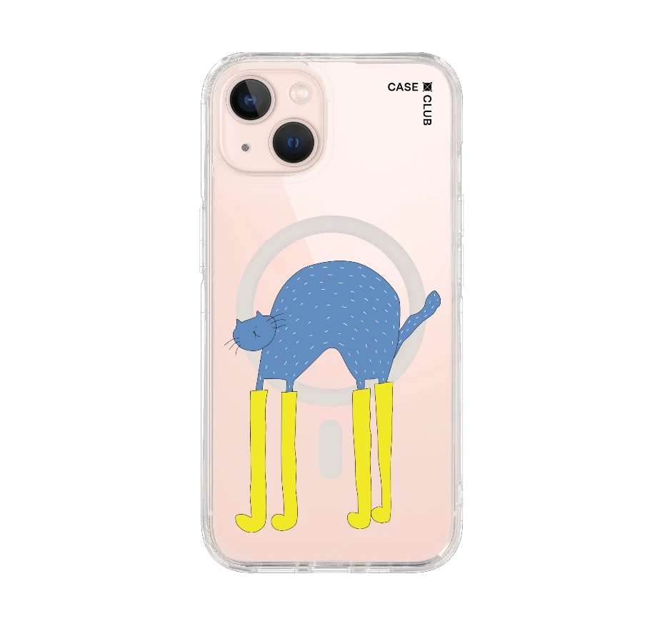 blue cat with yellow boots