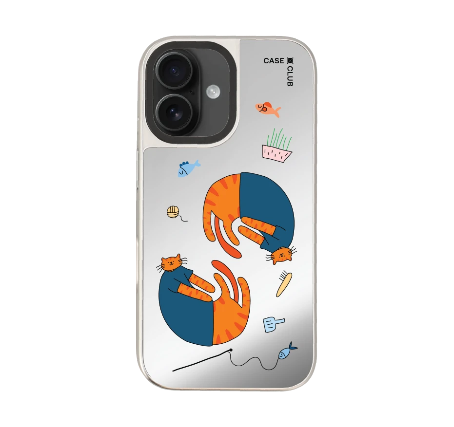 orange cat with blue shirt