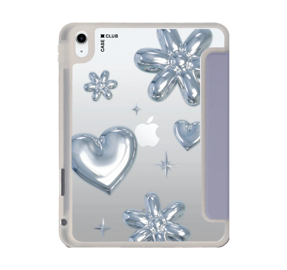 flower & heart metallic balloons