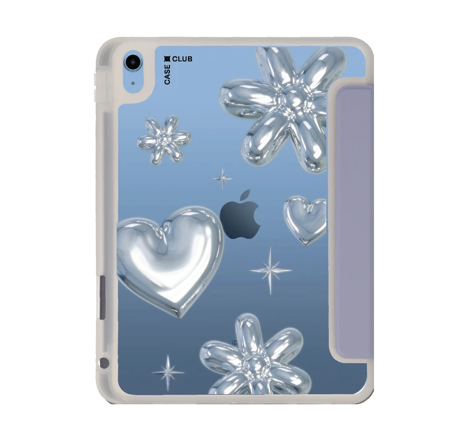 flower & heart metallic balloons