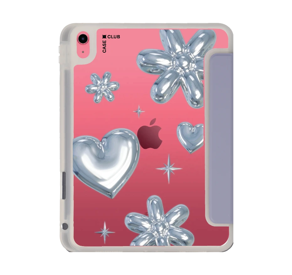 flower & heart metallic balloons