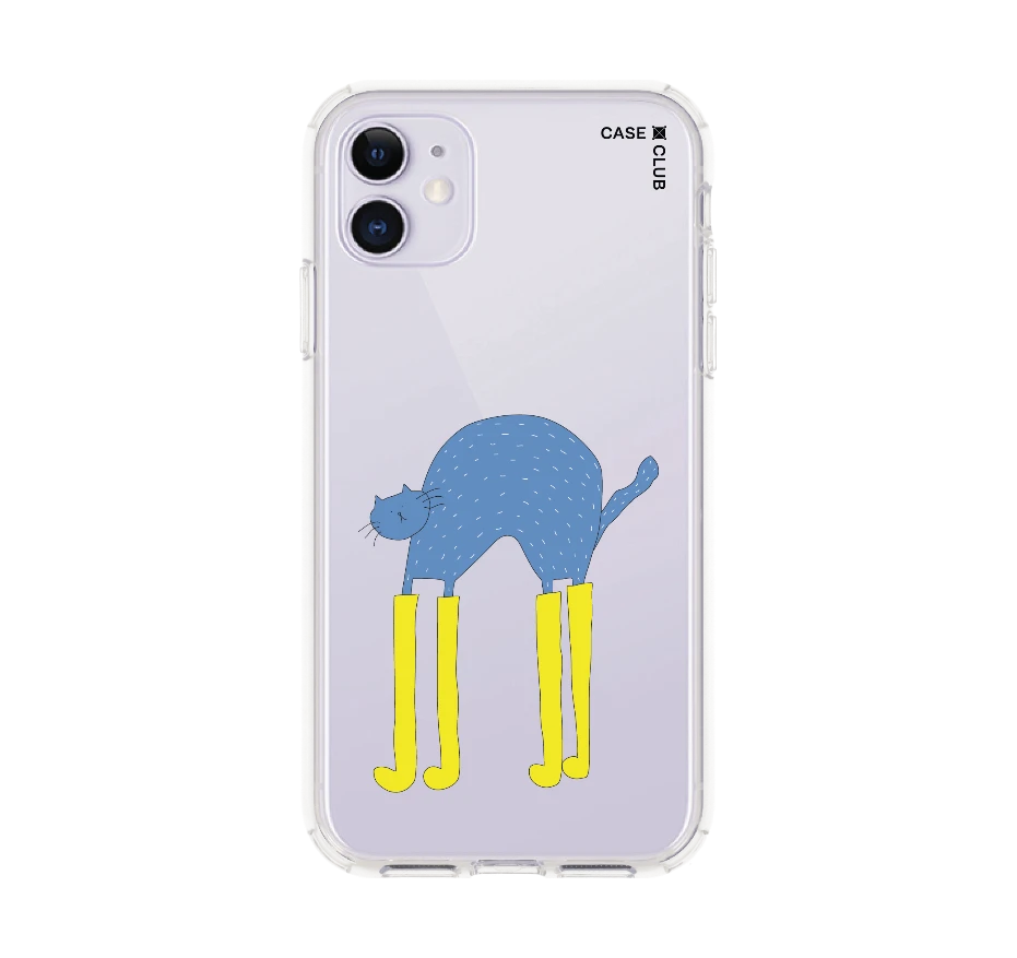 blue cat with yellow boots