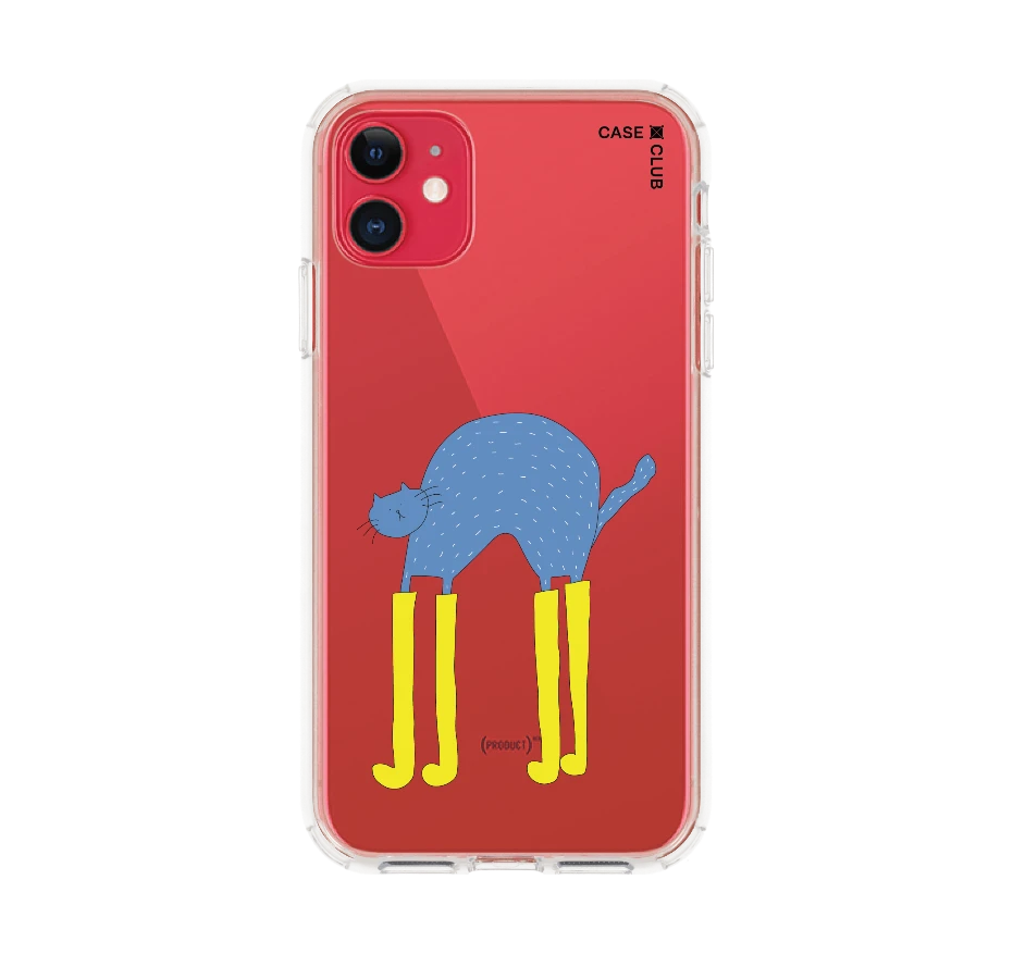 blue cat with yellow boots