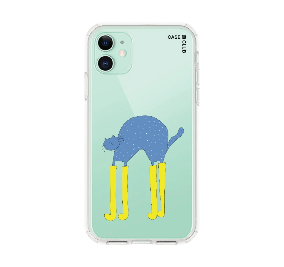 blue cat with yellow boots