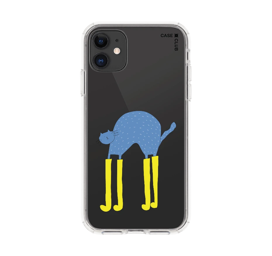 blue cat with yellow boots