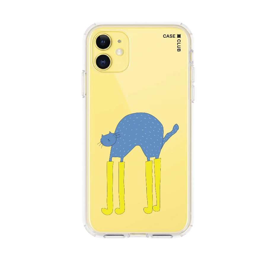 blue cat with yellow boots