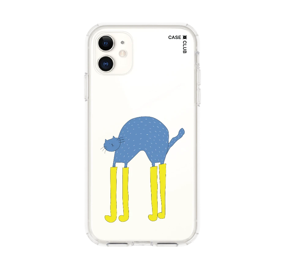 blue cat with yellow boots