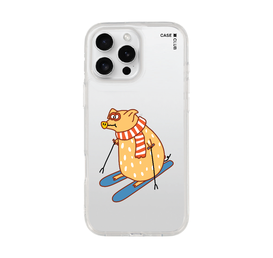 skiing pig