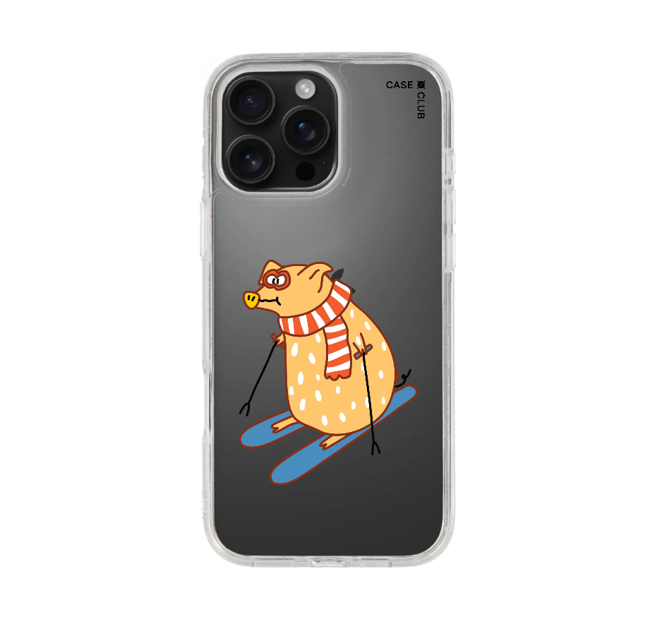 skiing pig