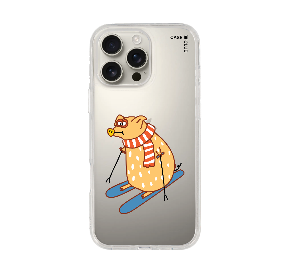 skiing pig