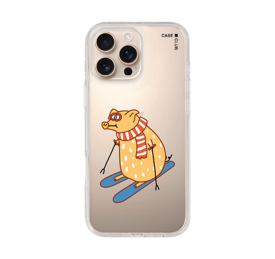 skiing pig